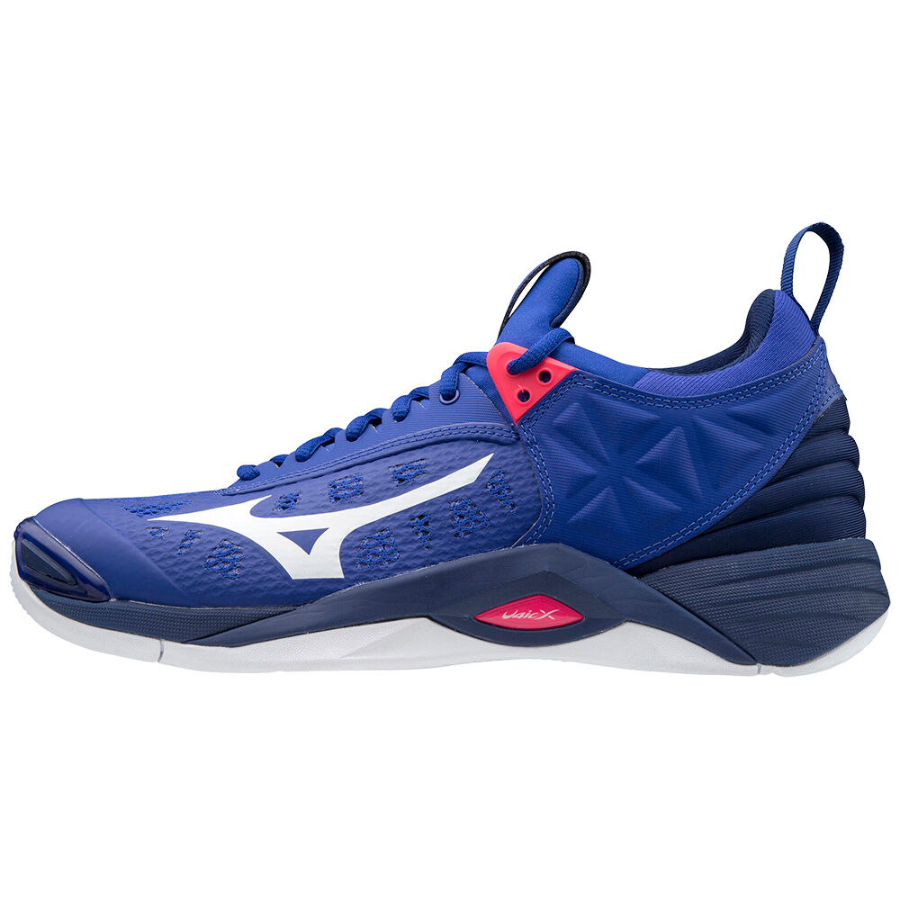 Panske Volejbalove Tenisky Mizuno Wave Momentum Modre/Biele/Ruzove Vypredaj RDTH09857